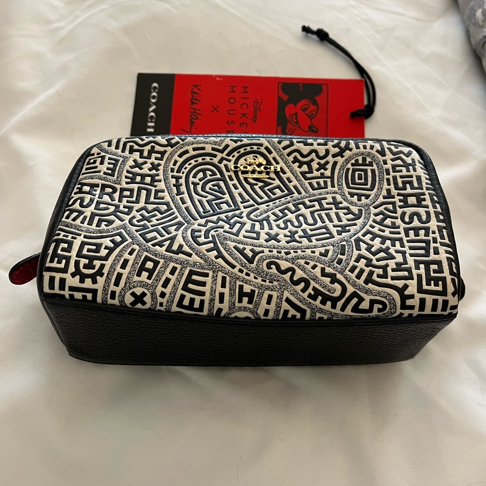 Coach Disney Mickey Mouse X Keith Haring small boxy cosmetic case item# C7436